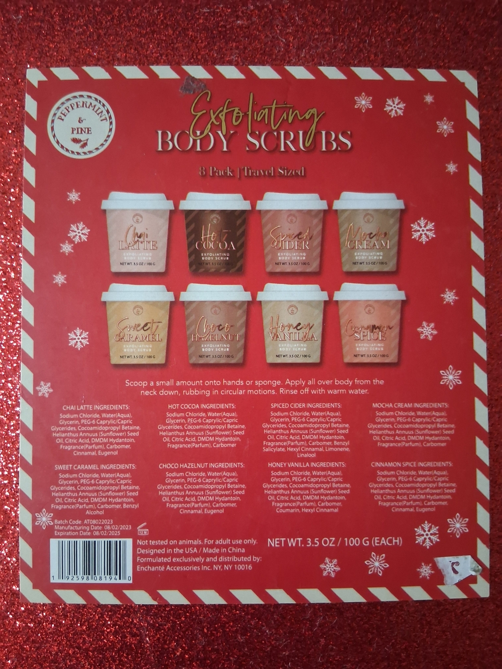 Peppermint Letters to Santa Exfoliating Body Scrub Set - Red - Picture 3 of 6